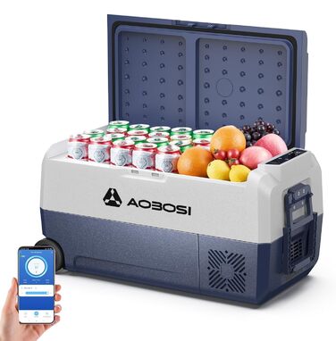 Автомобільний компресорний холодильник AAOBOSI 36л з Wi-Fi, 12/230V, -20°C до +20°C для кемпінгу, подорожей, риболовлі