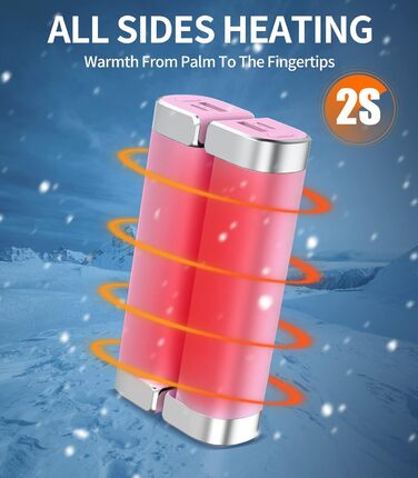Електричні грілки для рук 5000mAh (2 шт.) - багаторазові, для активного відпочинку, зимовий подарунок для дітей, жінок та чоловіків (рожевий)