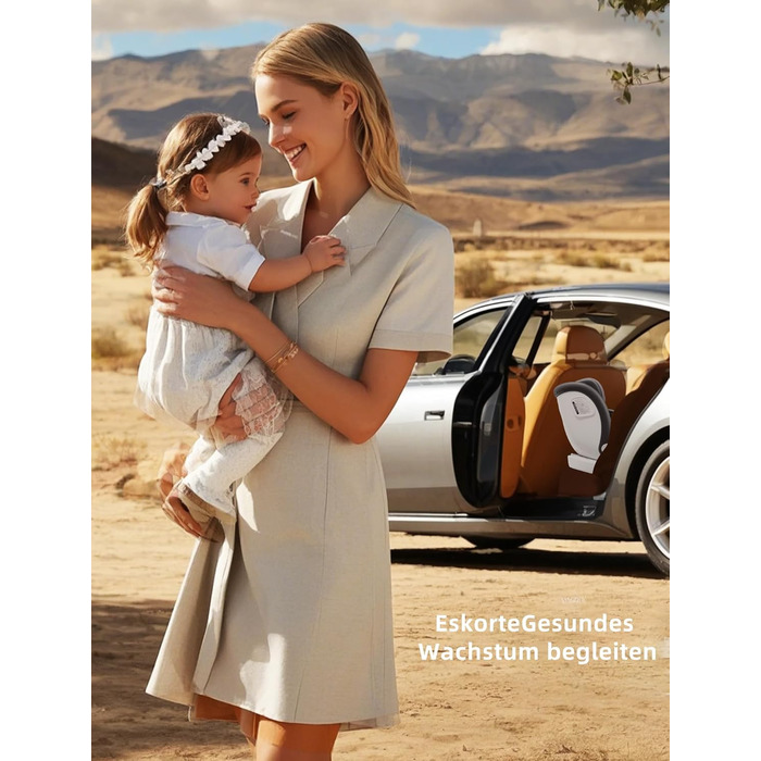 Автокрісло Fourward Baby 360° для дітей 9-36 кг: ISOFIX, 5-точкові ремені, регулювання нахилу, комфорт та безпека (Сірий)