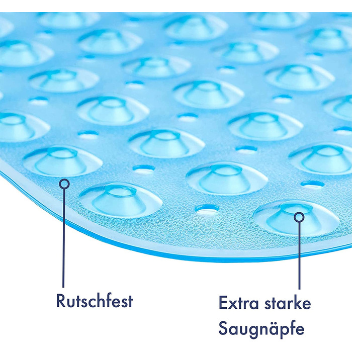 Нековзний килимок для ванної з присосками 100x40 см/40x16 дюймів наддовгі килимки для ванної Можна прати в пральній машині, без латексу Килимок для душу ідеально підходить для літніх людей і дітей (синій)