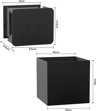 Світлодіодний настінний світильник Homefire Чорний 7W IP65 вгору вниз 3000K Теплий білий для вулиці та приміщень (2 шт. )