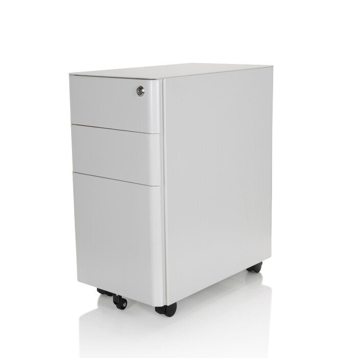 Контейнер на колесах COLOR I, метал білий (hjh OFFICE)