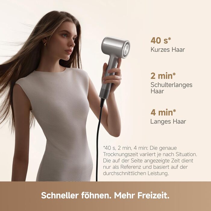 Фен для волосся MOVA Shine 20 з дифузором, високошвидкісним мотором та плазмою для догляду, NTC-контролем температури, сріблястий