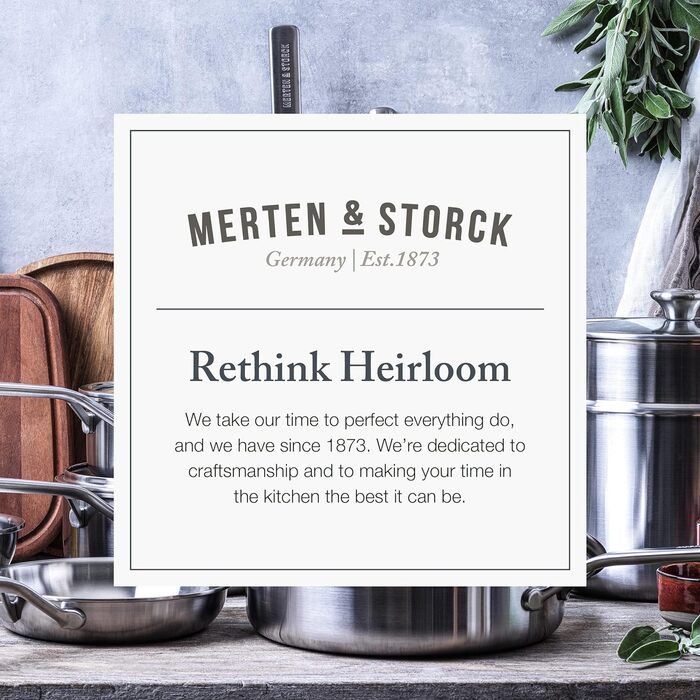 Потрійна сковорода з нержавіючої сталі Merten & Storck (26 см), індукційна, багатошарова, безпечна для духовки, срібна сковорода, 26см