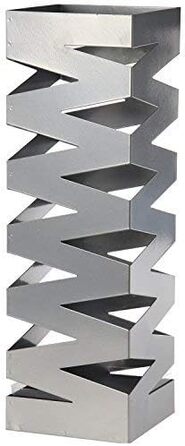 Стійка для парасоль підлогова, квадратна, металева, срібна, 15.5x15.5x49 см