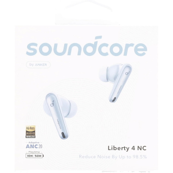 Навушники Soundcore Liberty 4 NC, шумозаглушення 98,5, звук високої роздільної здатності, час відтворення 50 годин (світло-блакитний)