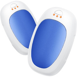 Jonwall Електричні грілки для рук, 2 шт., USB, багаторазові, портативні, 3 режими нагріву, для кемпінгу, полювання, гольфу, подарунок для жінок та чоловіків (блакитний)