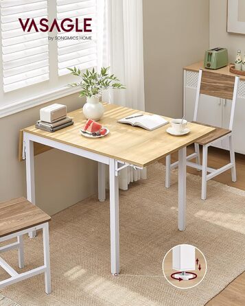 Стол кухонний розкладний VASAGLE для 2-4 осіб, чорний, KDT077B03