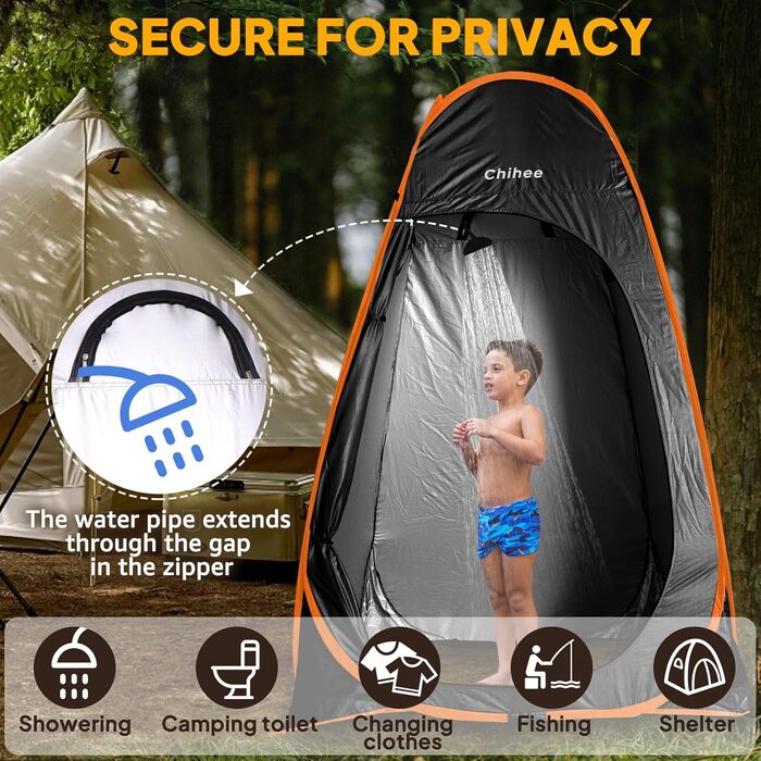 Зручне похідне переносне туалетне/душове намету-роздягальня Chihee - армійський зелений колір