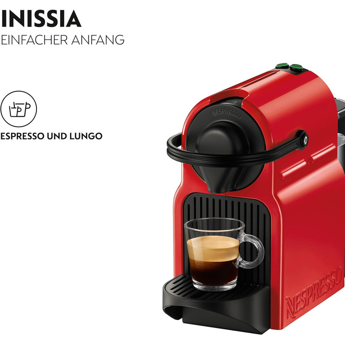 Кавомашина капсульна Nespresso Krups Inissia XN1005, білий колір, швидкий нагрів, 0.7 л