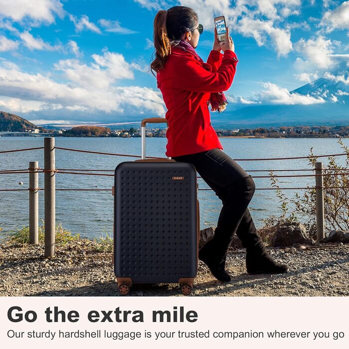 Набір валіз KONO з ABS пластику (4 шт.) - білий колір, 75x48x29 см, з TSA замком