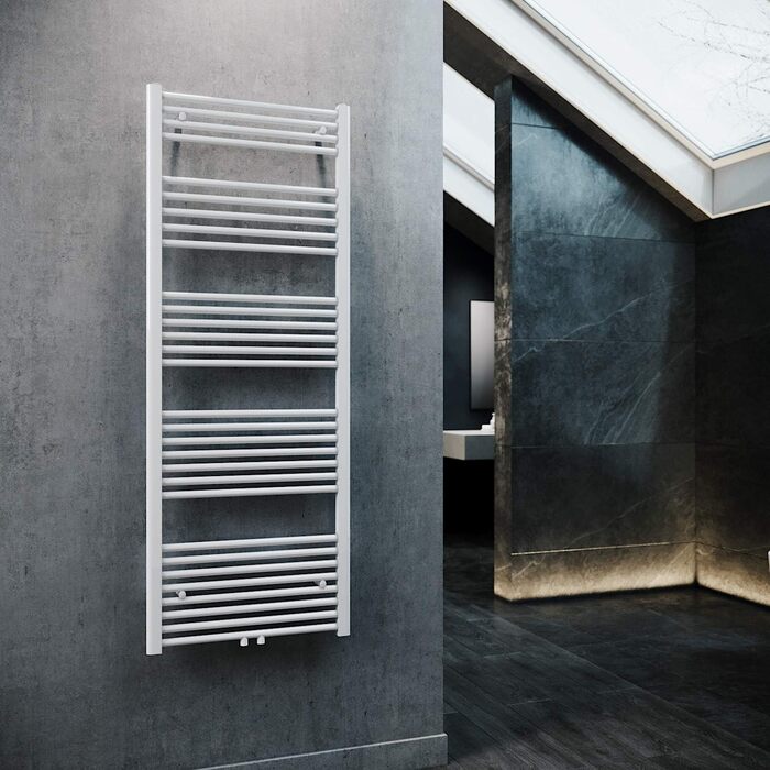 Елегантний радіатор для ванної кімнати 1600x600 мм, білий, з середнім підключенням, сушка для рушників. Без мультиблоку