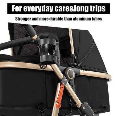 Дитяча коляска 3 в 1, комбінована коляска 3 в 1 Комплект з двома обертаними ручками, коляска з функцією складання в один клік, алюмінієвий каркас (588 Black) (3 в 1 V8 BLACK, 3 в 1-V8 Модель)