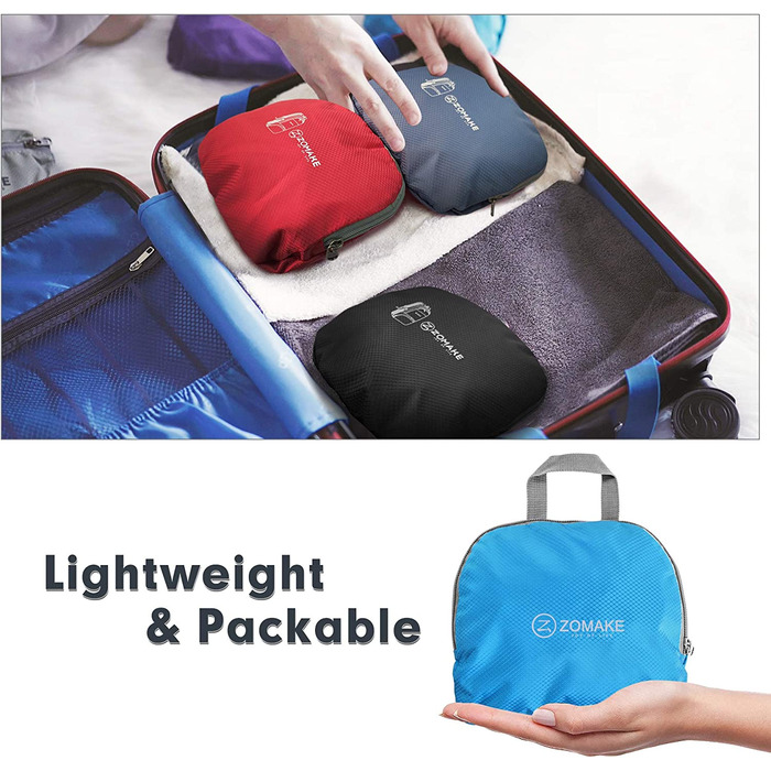 Легкий складной рюкзак ZOMAKE - упаковваеме рюкзаки об'ємом 30 л, невеликі складні рюкзаки, похідний рюкзак, сумка для жінок і чоловіків, походи на відкритому повітрі (світло-блакитний)