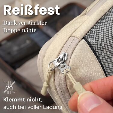 Набір компресійних органайзерів для одягу в подорожі Packing Cubes, 3 предмети (Desert Whisper - Бежевий) — аксесуари для валізи, рюкзака та кемпінгу