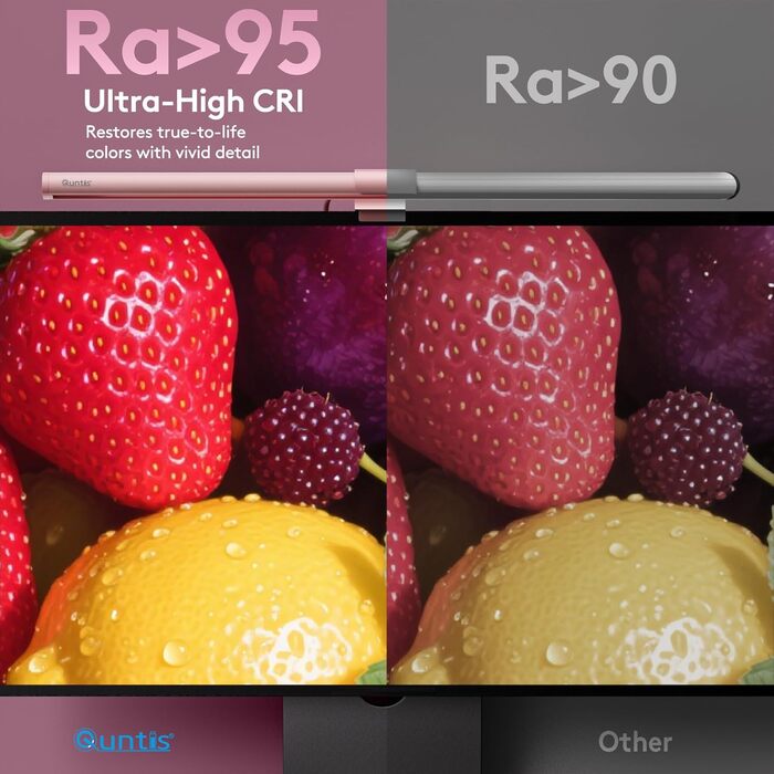 RGB-лампа для монітора Quntis 51 см з підсвічуванням, пультом керування, 15 режимів, для геймінгу, USB, для ПК, офісу