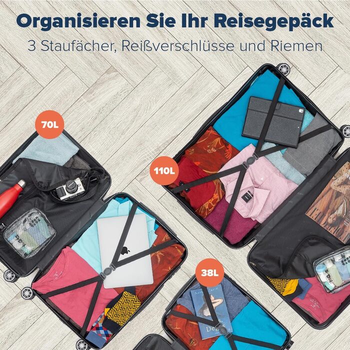 Набір валіз TRVLMORE: 2 валізи з жорстким корпусом, набір валіз для подорожей