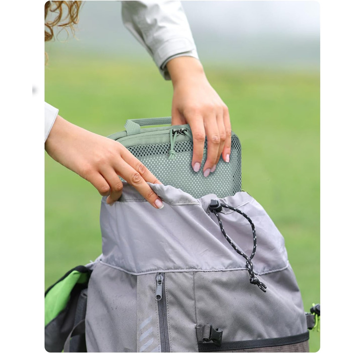 Набір компресійних органайзерів для валізи та рюкзака ECOHUB, 4 предмети, еко-серія з сіткою та бирками, зелений