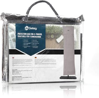 Захисний чохол для парасольки/газонного парасольки, сірий, 260x65 см