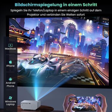 Проектор Beamer 12000 Lumens 1080P Full HD з 5G WiFi, Bluetooth та підтримкою 4K для Fire Stick, PS5, Smartphone (HDMI)