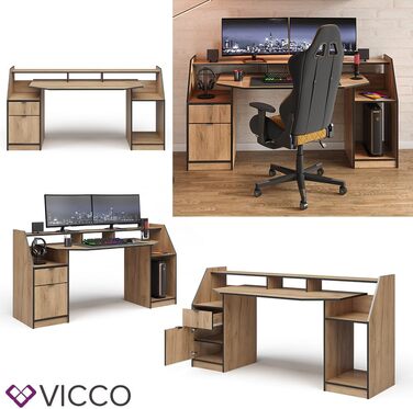 Ігровий стіл Vicco Joel, 179,8 x 65,5 см (Дуб Голдкрафт)