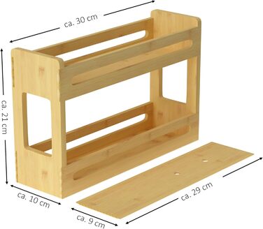 Рівнева бамбукова стійка для спецій Ribelli, полиця для кухні та ванної кімнати, 510202, 2-