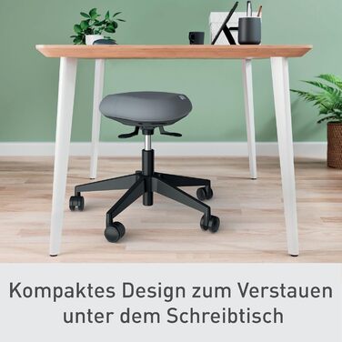 Офісний стілець Leitz Ergo Active з піною подвійної щільності, регульована висота 57-82 см, оббивка з переробленого матеріалу (110 кг), колір світло-сірий