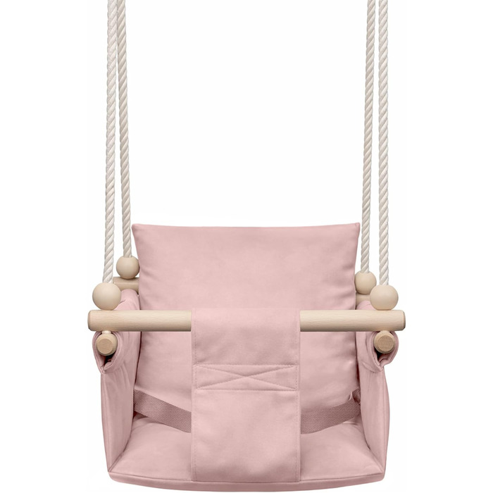 Дитяча гойдалка-крісло MAMOI® для дверей, дерев'яна гойдалка для малюків (Рожева)