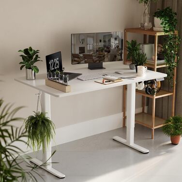 Регульований стіл Claiks 160x80 см (FSC®), 80 кг, 3 пам'яті, для дому/офісу, білий