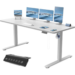 Регульований стіл JUMMICO з USB-зарядкою, електричний, 120x60 см (сірий)