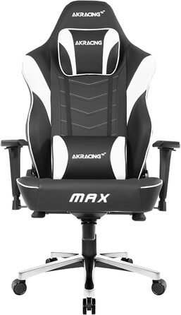 Ігрове крісло AKRacing Master Max, штучна шкіра PU, гарантія 5 років (чорний/білий)