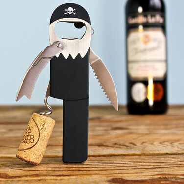 Піратська відкривачка для пляшок Найкращий друг офіціанта Інструмент бармена з нержавіючої сталі Штопор та різак для фольги Брелок для ключів Ніж офіціанта