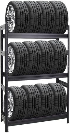Стойка для шин PROREGAL Mega Deal (2 шт.) 180x120x50 см, чорна. Макс. навантаження 150 кг, до 24 шин