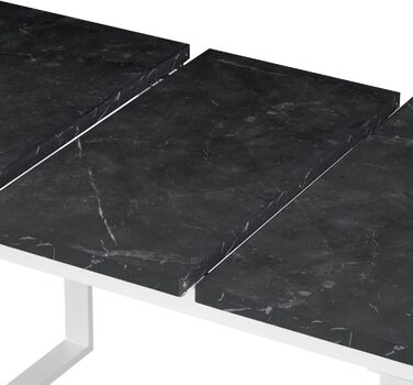 Розсувний обідній стіл B&D Home Anna | 120-160 x 80 см | на 4-6 осіб | стіл для кухні/їдальні | Texas-Eiche | чорне металеве підстав'я | скандинавський/індустріальний дизайн