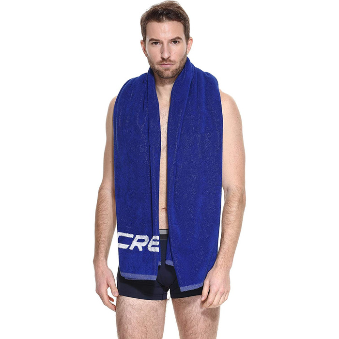 Пляжний рушник Cressi Cotton Frame-пляжний рушник для дорослих / високоякісний спортивний рушник 90x180 см (темно-синій)