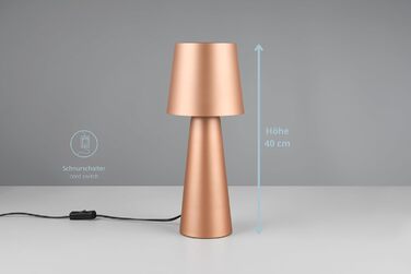 Торшер Hailey зі шнуровим вимикачем, IP20 для дому, без лампи, висота 40 см, діаметр 16 см (лампа настільна, кавова)