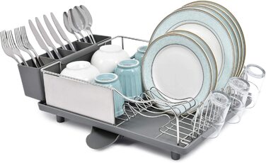 Сушарка для посуду Kingrack, сушарка для посуду з нержавіючої сталі, сушарка для посуду з антикорозійною рамою, 2-ходова зливна дошка-UA