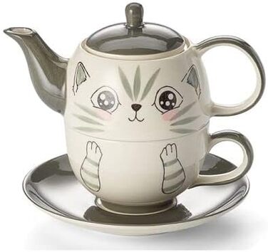 Чай для одного набору Feli - з кераміки, 4 шт. Глечик 0,4 л, чашка 0,2 л