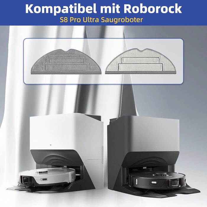 Аксесуари для робота-пилососа Roborock S8/S8 2 основні щітки, 4 протиральні серветки, 4 фільтри, 6 бічних щіток, 1 щітка для чищення (S8 Pro Ultra)., 17