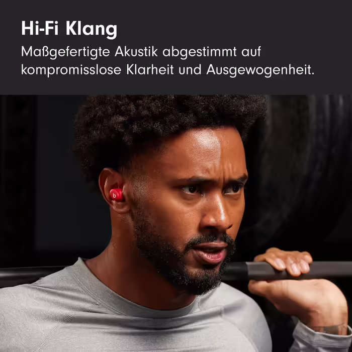 Beats Solo Buds – бездротові Bluetooth In-Ear навушники, 18 годин роботи, сумісні з Apple та Android, з мікрофоном, прозоро-червоні
