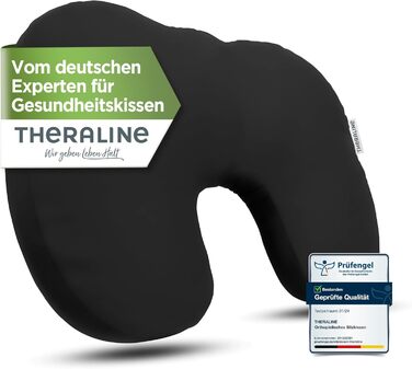 Ортопедична подушка для сидіння Theraline, ергономічна, розвантажувальна, піна та перли PUR, можна мити, чорний