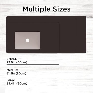 Килимок для миші та клавіатури Black+Decker з штучної шкіри, захисний підкладник на стіл для офісу та геймінгу, чорний (Mid Size: 40x81 см)