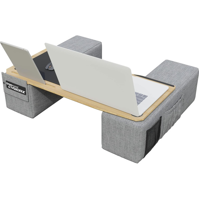 Столик для ноутбука Couchmaster CYWORX: ергономічний, для дивана, софи та ліжка, широкий, сірий, коричневий, чорний