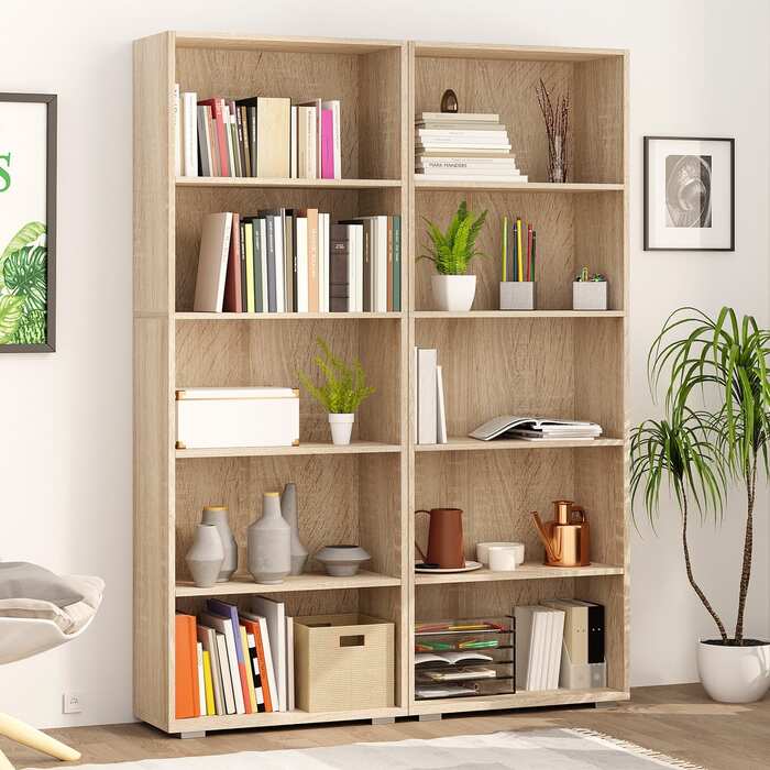 Книжкова шафа Vela Oak 5 відділень