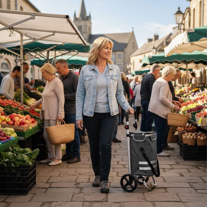 Складаний візок для покупок Relaxdays, об'єм 45 л