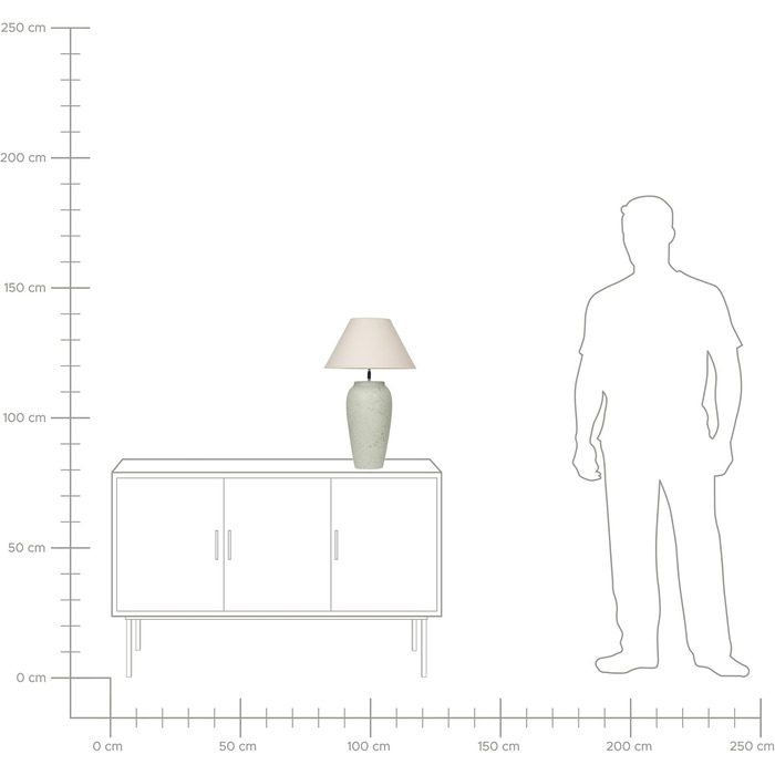 Настільна лампа Beliani з керамічним цоколем у формі вази, білий абажур, регульований вимикач