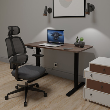 Комплект Mealux PowerDesk Lite Walnut+ Leo Air Plus Grey (арт. EVO-201 Lite Walnut /B +Y 546 KBG)