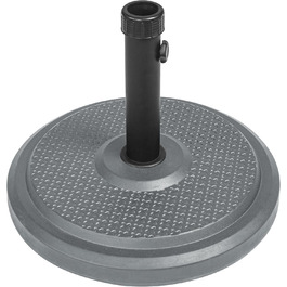 Підставка для парасольки Paramondo, кругла, срібна, з полімерного бетону, для масту діаметром до 50 мм, з адаптерними гільзами