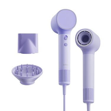 Високошвидкісний фен для волосся Laifen Neo з безщітковим двигуном 110 000 об/хв, 200 млн негативних іонів та 2 магнітними насадками, Фіолетовий