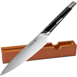 Кухонний ніж Гострий ніж для м'яса, професійно викуваний з імпортної високовуглецевої нержавіючої сталі з красивим магнітним тримачем для ножів - Meteorite (7 дюймовий кухарський ніж), 7 ніж сантоку